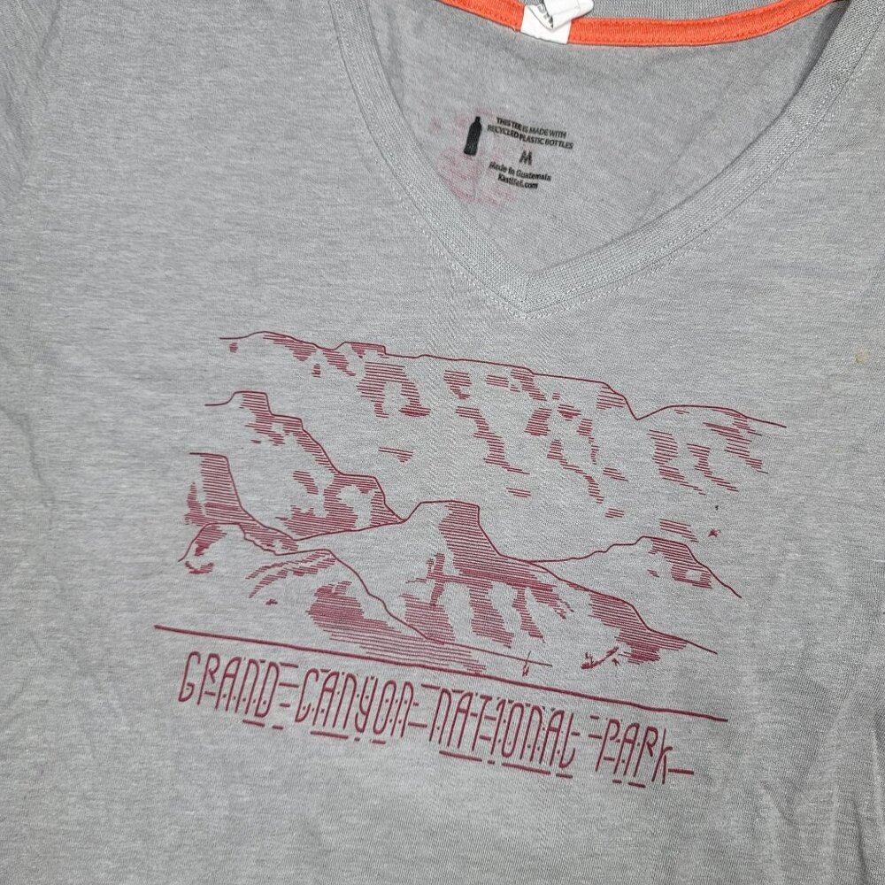Kastlfel Grand Canyon National Park Graphic Tee shirt V-Neck Gray Short Sleeve M